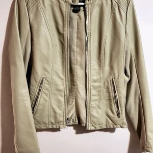 Tan faux leather jacket